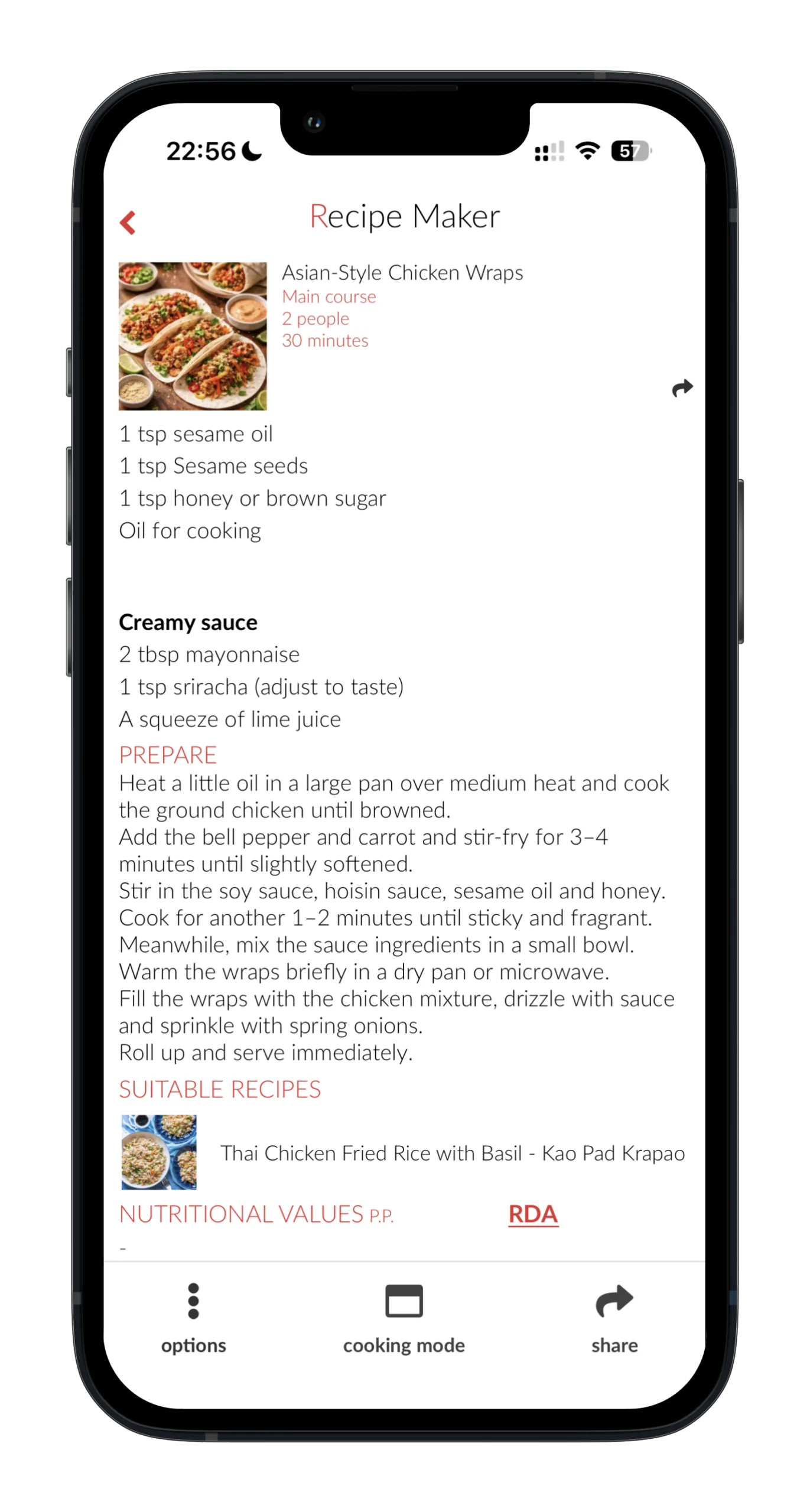 Related recipes in the Recipe Maker app