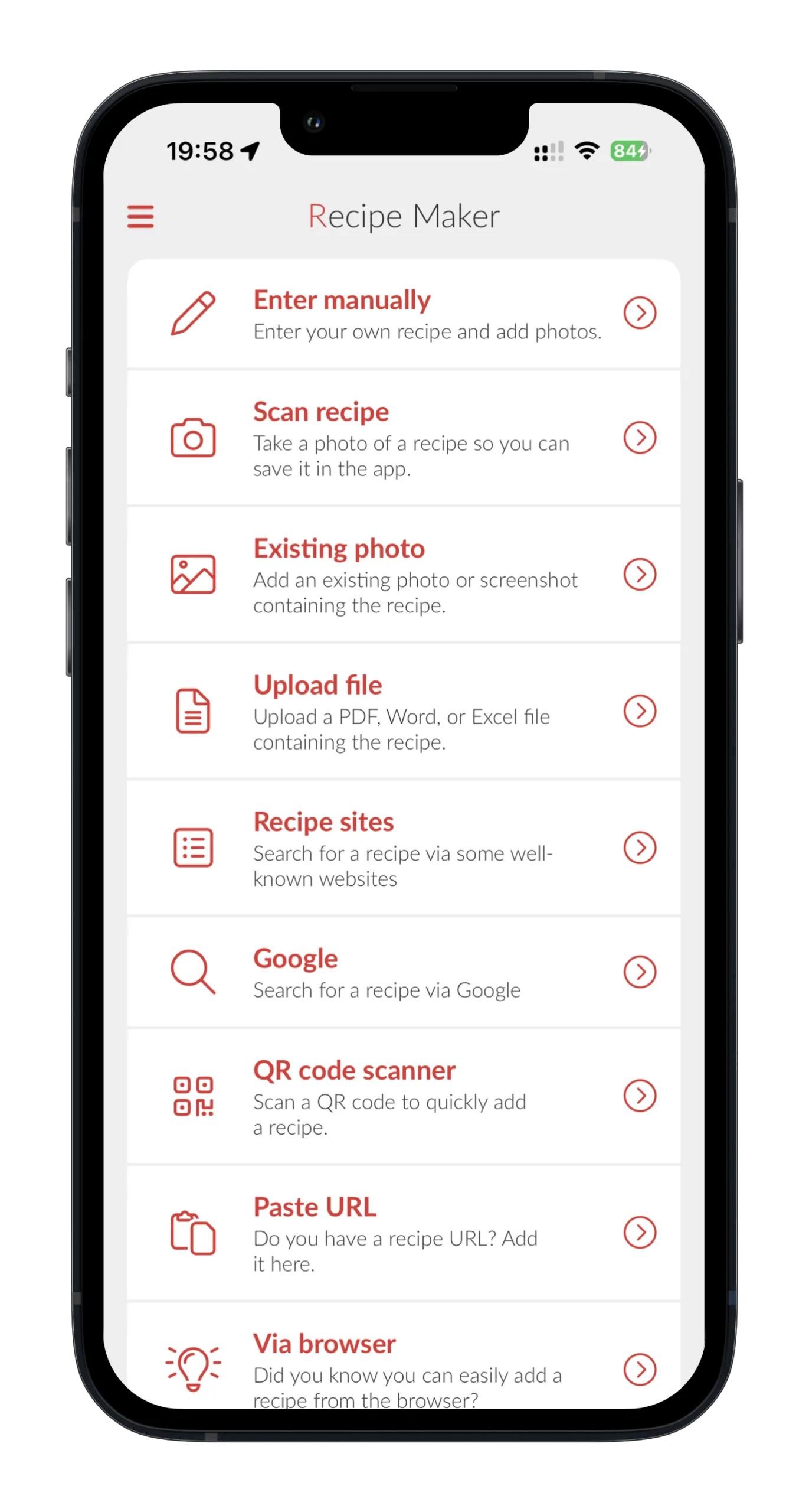 Save and organize recipes in the Recipe Maker app